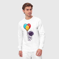 Костюм хлопковый мужской Полёт на шариках, цвет: белый — фото 2