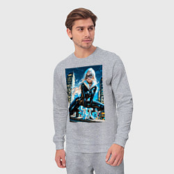 Костюм хлопковый мужской Фелиция Харди героическая стойка, цвет: меланж — фото 2