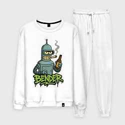 Костюм хлопковый мужской Bender with beer, цвет: белый