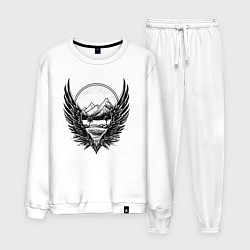 Костюм хлопковый мужской Вершины с крыльями, цвет: белый