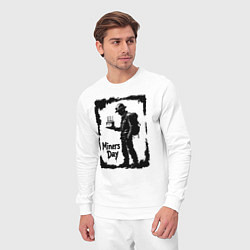 Костюм хлопковый мужской Шахтерский праздник, цвет: белый — фото 2