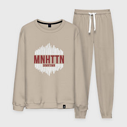 Костюм хлопковый мужской Manhattan downtown, цвет: миндальный