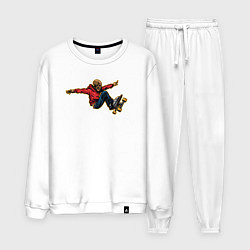 Костюм хлопковый мужской Skeletor skater, цвет: белый