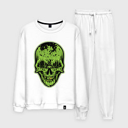 Костюм хлопковый мужской Green skeletor, цвет: белый