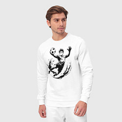 Костюм хлопковый мужской Вратарь ловит мяч, цвет: белый — фото 2