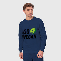 Костюм хлопковый мужской Go vegan, цвет: тёмно-синий — фото 2