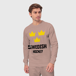 Костюм хлопковый мужской Swedish Hockey, цвет: пыльно-розовый — фото 2