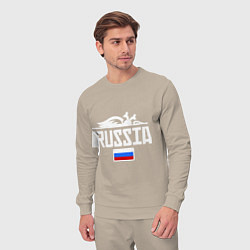 Костюм хлопковый мужской Russia, цвет: миндальный — фото 2