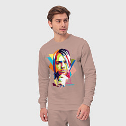 Костюм хлопковый мужской Kurt Cobain: Colors, цвет: пыльно-розовый — фото 2