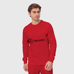 Костюм хлопковый мужской Mercedes Logo, цвет: красный — фото 2