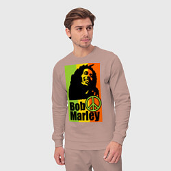 Костюм хлопковый мужской Bob Marley: Jamaica, цвет: пыльно-розовый — фото 2