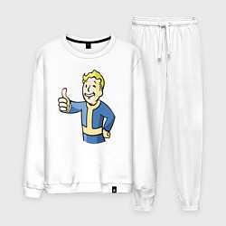 Костюм хлопковый мужской Fallout vault boy, цвет: белый
