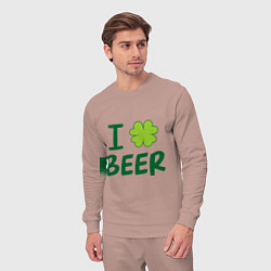 Костюм хлопковый мужской Love beer, цвет: пыльно-розовый — фото 2