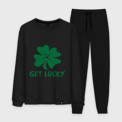 Костюм хлопковый мужской Get lucky, цвет: черный