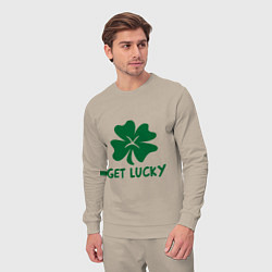 Костюм хлопковый мужской Get lucky, цвет: миндальный — фото 2