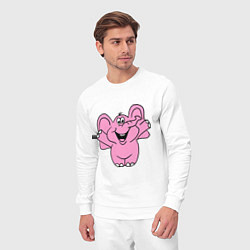 Костюм хлопковый мужской Розовый слон, цвет: белый — фото 2