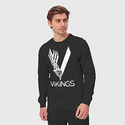 Костюм хлопковый мужской Vikings, цвет: черный — фото 2