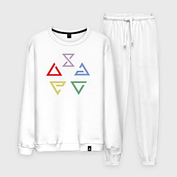 Костюм хлопковый мужской Witcher 3 знаки, цвет: белый