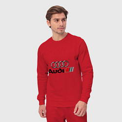 Костюм хлопковый мужской Audi, цвет: красный — фото 2