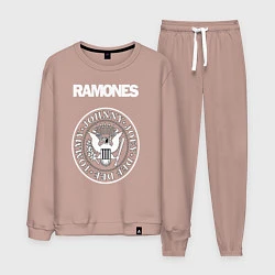 Костюм хлопковый мужской Ramones, цвет: пыльно-розовый
