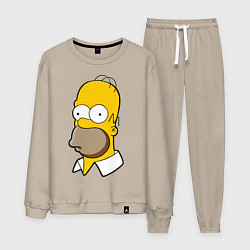 Костюм хлопковый мужской Sad Homer, цвет: миндальный