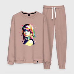 Костюм хлопковый мужской Taylor Swift Art, цвет: пыльно-розовый