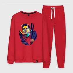 Костюм хлопковый мужской Messi Art, цвет: красный