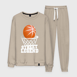 Костюм хлопковый мужской Баскетбол, цвет: миндальный