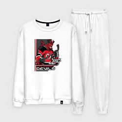 Костюм хлопковый мужской New Jersey Devils, цвет: белый