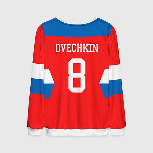 Мужской свитшот Сборная РФ: #8 OVECHKIN / 3D-Белый – фото 2