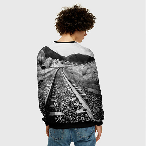 Мужской свитшот Железная дорога / 3D-Черный – фото 4