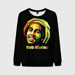 Свитшот мужской Bob Marley Smile, цвет: 3D-черный