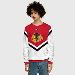 Свитшот мужской NHL: Chicago Blackhawks, цвет: 3D-красный — фото 2