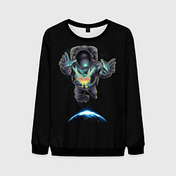 Свитшот мужской Космическая бабочка, цвет: 3D-черный