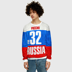 Свитшот мужской Russia: from 32, цвет: 3D-белый — фото 2