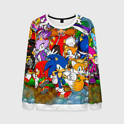Свитшот мужской Sonic Stories, цвет: 3D-белый