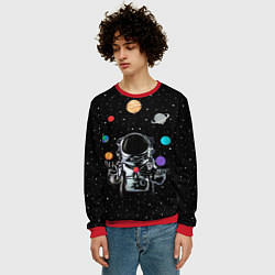 Свитшот мужской Космический жонглер, цвет: 3D-красный — фото 2