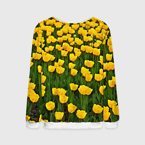 Мужской свитшот Жёлтые тюльпаны / 3D-Белый – фото 2