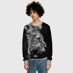 Свитшот мужской Оскал льва, цвет: 3D-меланж — фото 2