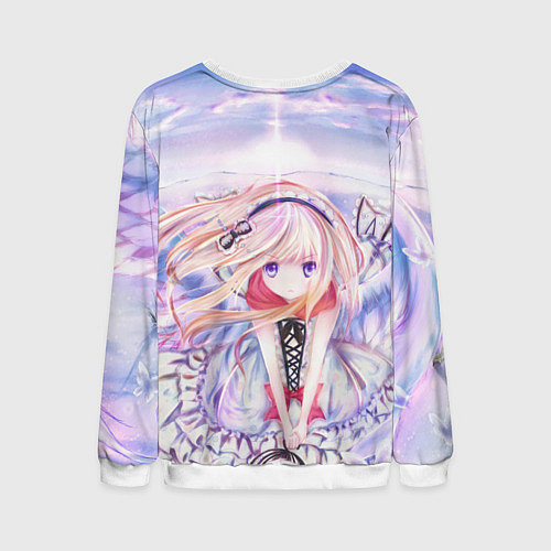 Мужской свитшот Anime angel in clouds / 3D-Белый – фото 2