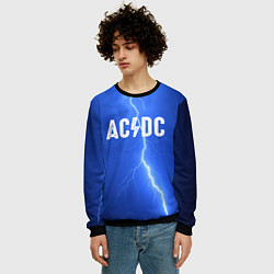 Свитшот мужской AC/DC: Lightning, цвет: 3D-черный — фото 2