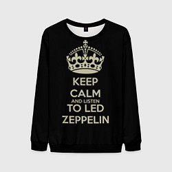 Свитшот мужской Keep Calm & Led Zeppelin, цвет: 3D-черный