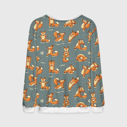Мужской свитшот Foxes Yoga / 3D-Белый – фото 2