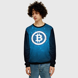 Свитшот мужской Bitcoin Blue, цвет: 3D-черный — фото 2