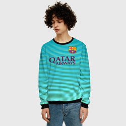 Свитшот мужской Barcelona FC: Aqua, цвет: 3D-черный — фото 2