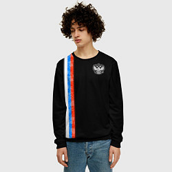 Свитшот мужской Russia - Black collection 2023, цвет: 3D-черный — фото 2