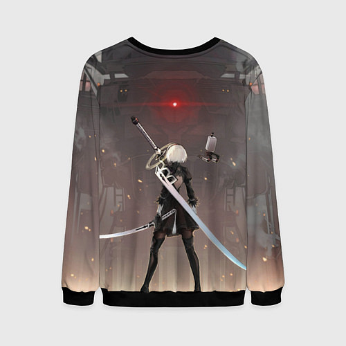 Мужской свитшот Мечница 2B: Nier / 3D-Черный – фото 2