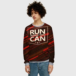 Свитшот мужской Run while you can, цвет: 3D-меланж — фото 2