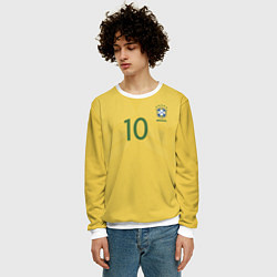 Свитшот мужской Сборная Бразилии: Неймар ЧМ-2018, цвет: 3D-белый — фото 2