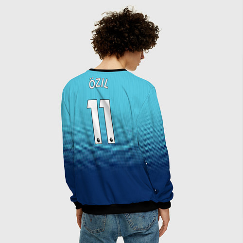 Мужской свитшот Arsenal FC: Ozil Blue Away 17/18 / 3D-Черный – фото 4